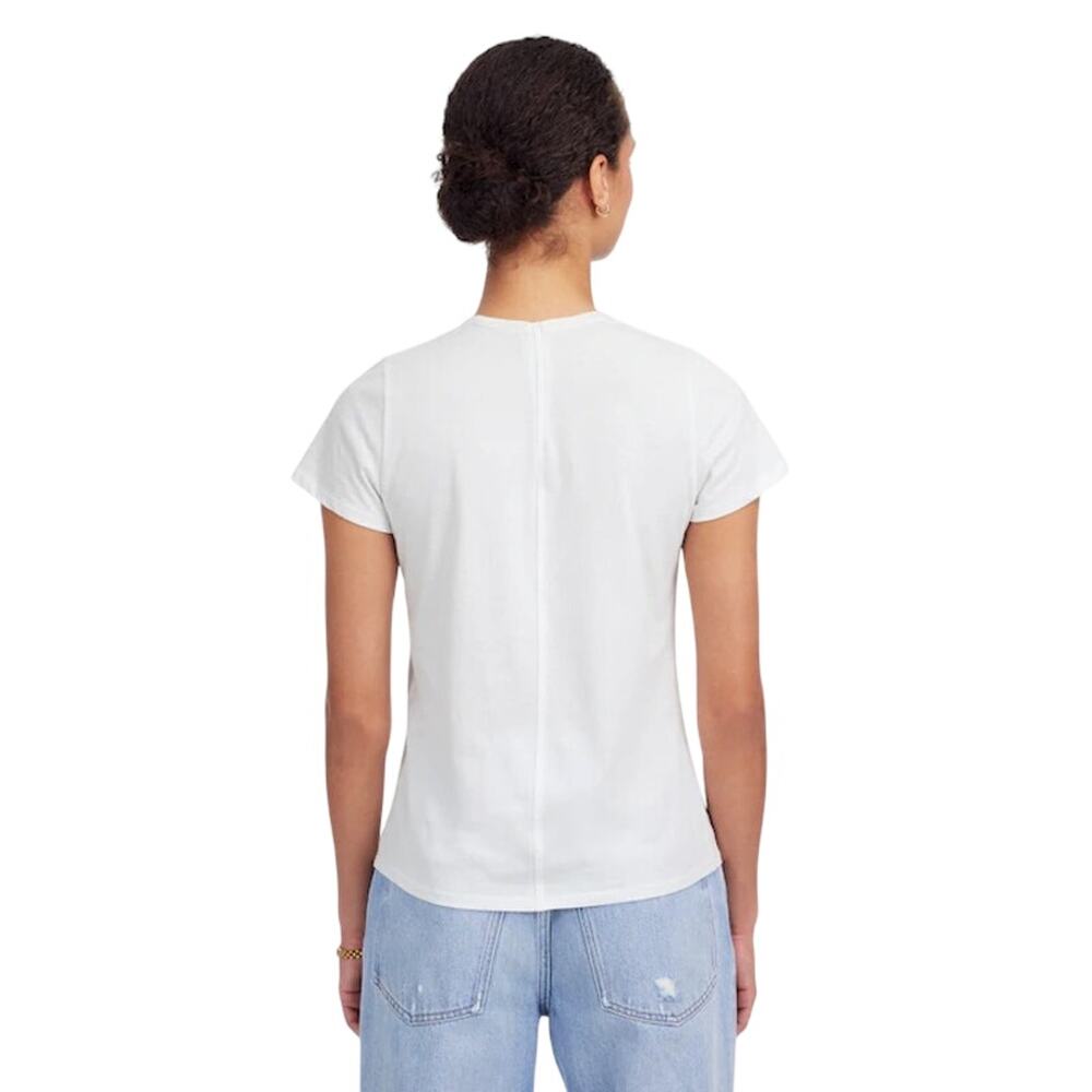 Madewell Essential Slim Tee XXS White 100% Cotton Fitted Crewneck NWT Basic - Picture 3 of 9